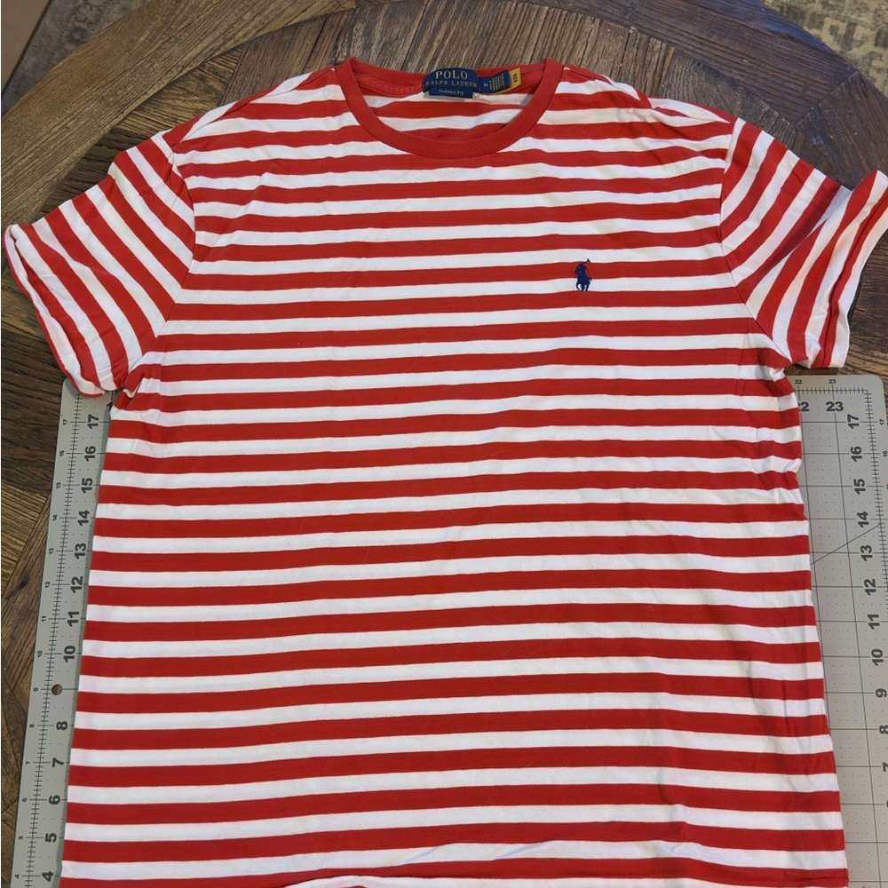 Polo by Ralph Lauren Red and White Striped Tee